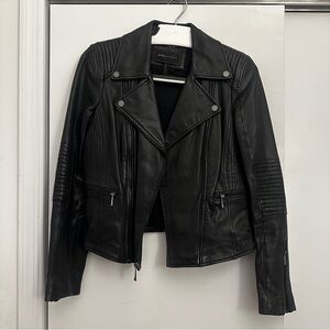 BCBG Black Leather Jacket